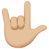 gesto de "te amo": pele morena clara