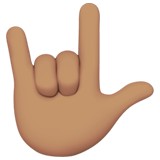 gesto de "te amo": pele morena