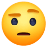 Rosto com sobrancelha levantada - Facebook