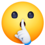 Rosto fazendo sinal de silêncio - Facebook