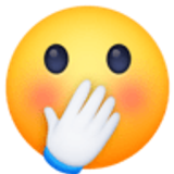 Rosto com a mão sobre a boca - Facebook