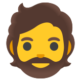 Homem: barba - Noto Color Emoji