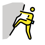 Pessoa escalando - OpenMoji