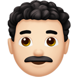 homem: pele clara e cabelo cacheado