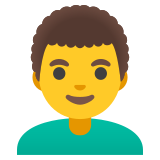 Homem: cabelo cacheado - Noto Color Emoji