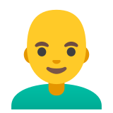 Homem: careca - Noto Color Emoji