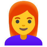 Mulher: cabelo vermelho - Noto Color Emoji