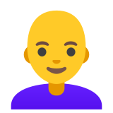 Mulher: careca - Noto Color Emoji