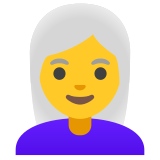 Mulher: cabelo branco - Noto Color Emoji