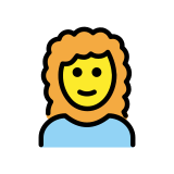 Mulher: cabelo cacheado - OpenMoji