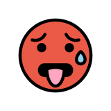 Rosto fervendo de calor - OpenMoji