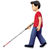 homem com bengala para cego: pele clara