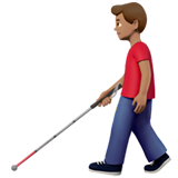 homem com bengala para cego: pele morena