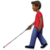 homem com bengala para cego: pele morena escura