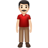 homem em pé: pele clara