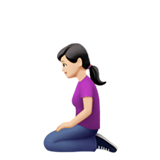 mulher ajoelhando: pele clara