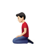 homem ajoelhando: pele clara