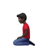 homem ajoelhando: pele escura