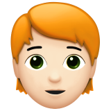 pessoa: pele clara e cabelo vermelho