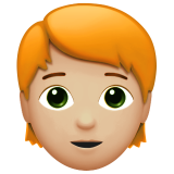 pessoa: pele morena clara e cabelo vermelho