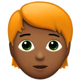 pessoa: pele morena escura e cabelo vermelho