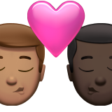 beijo: homem, homem, pele morena e pele escura