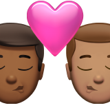 beijo: homem, homem, pele morena escura e pele morena