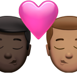 beijo: homem, homem, pele escura e pele morena