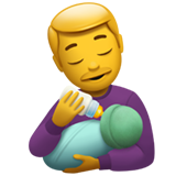 Emoji de homem alimentando bebê
