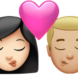 beijo: mulher, homem, pele clara e pele morena clara