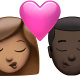 beijo: mulher, homem, pele morena e pele escura