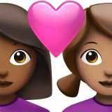 casal apaixonado: mulher, mulher, pele morena escura e pele morena