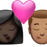 beijo: mulher, homem, pele escura e pele morena