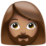 mulher: pele morena e barba