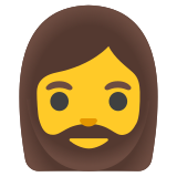 Mulher: barba - Noto Color Emoji