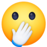 Rosto com olhos abertos e mão sobre a boca - Facebook