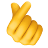 Mão com dedo indicador e polegar cruzados - Facebook