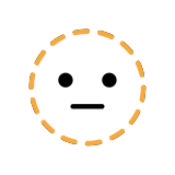 Rosto com linha pontilhada - OpenMoji