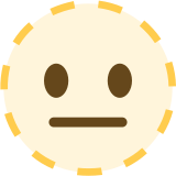 Rosto com linha pontilhada - Twitter / X