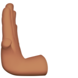 mão empurrando para a esquerda: pele morena