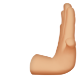 mão empurrando para a direita: pele morena clara