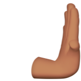 mão empurrando para a direita: pele morena