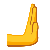 Mão empurrando para a direita - Noto Color Emoji