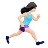 mulher correndo: pele clara e de frente para a direita