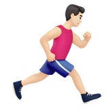 homem correndo: pele clara e de frente para a direita