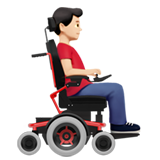 homem em cadeira de rodas motorizada: pele clara e de frente para a direita