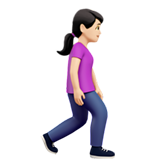 mulher andando: pele clara e de frente para a direita