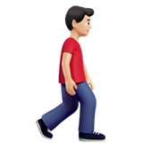 homem andando: pele clara e de frente para a direita