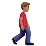 homem andando: pele morena e de frente para a direita