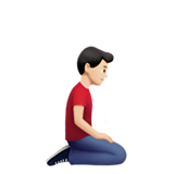 homem ajoelhando: pele clara e de frente para a direita